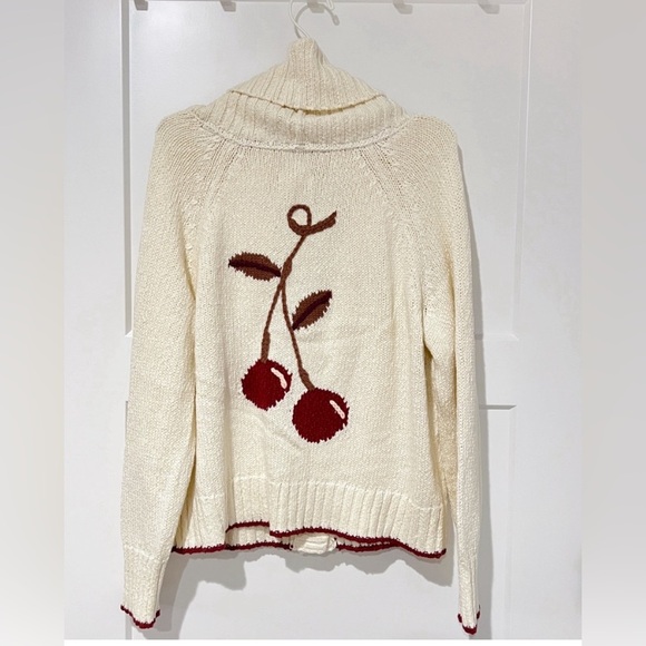 Anthropologie Maeve Cherry Cardigan Sweater - Picture 7 of 9